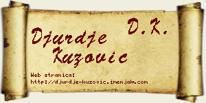 Đurđe Kuzović vizit kartica